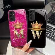 For Samsung Galaxy M13 M23 F23 F13 Fashion Crown Initial Letter Phone Case Samsung M13 M23 F23 Lens 