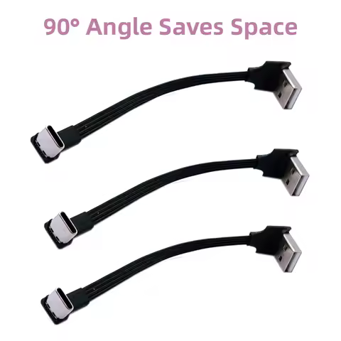 1M 2M 3M 5CM USB-C Type C Male UP Down Angled 90 Degree to USB 2.0 Male Data Cable USB Type-c Flat C