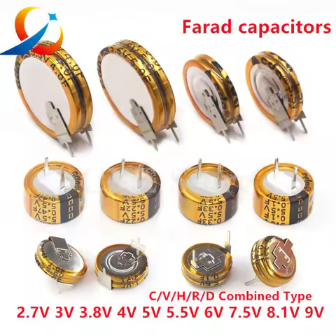 2PCS 2.7V 3V 3.8V 4.0V 5.5V 0.022F 0.047F 0.1F 0.22F 0.33F 0.47F 1.0F 4.0F Farad capacitors Supercap