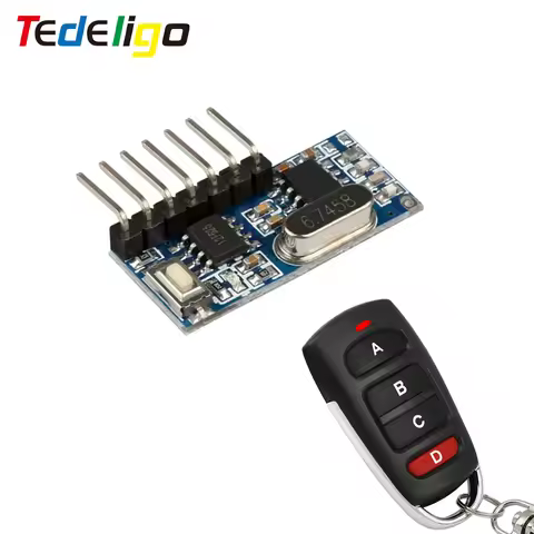 433 Mhz RF Remote Control Transmitter and 433mhz RF Relay Receiver Switch Module Wireless Switch 4 C
