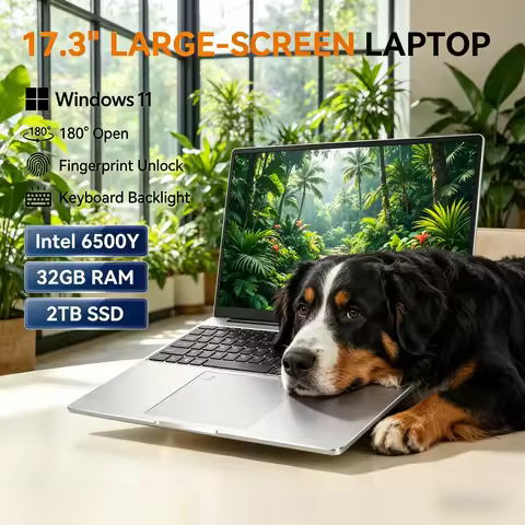 Ultra Thin 17.3 Inch Big Screen Notebook Intel 6500Y 32GB 1TB/2TB Win11 High Definition Home Laptop