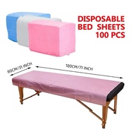 🔥Malaysia Stock🔥100Pcs Disposable Bed Sheet Beauty Salon Massage Cover 80x180cm 70x170cm white blue 