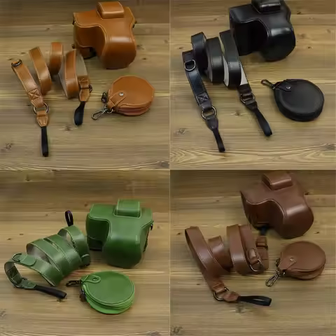 PU Leather Camera Case Bag for Fujifilm XS20 X-S20 15-45mm 15-35mm Lens With Strap Mini Case