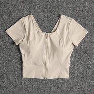 Slimming Chest Pad Short Sleeve Workout Top Quick Drying