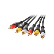 JWD Cable RCA M/Mx3 Audio/Video Cable Gold Plated - Audio Video RCA Cable (3-RCA - 6 Feet 1.8M)