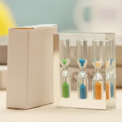 1/2/3 Minute Colorful Hourglass Timer Three-In-One Acrylic Hourglass Sandglass Sand Timer Clock 3+4+