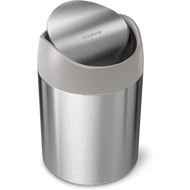 Simplehuman CW2084 Mini Trash Can, 1.5L, Brushed Centre-weighted swing lid opens easily Finger print