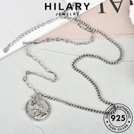 HILARY JEWELRY Silver Perak Queen 純銀項鏈 Perempuan Korean Women Chain Original Retro Necklace Pendant For Sterling Rantai Accessories Leher 925 N261