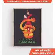 Tranh treo tường Bitter Campari Print Bar Wall Decor Vintage Wall Art Home Bar Decor tặng kèm đinh t