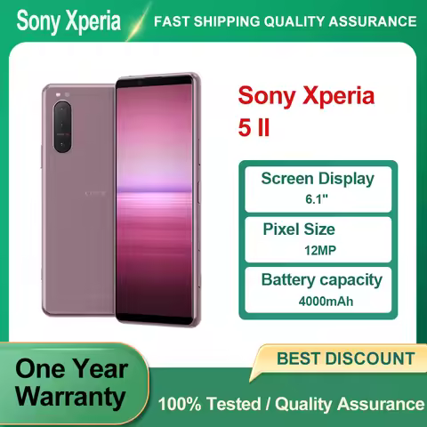 Refurbished Unlocked Sony Xperia 5 II Original Fingerprint WIFI 12MP 6.1" inches Phone 5G Good Condi