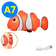 [HATELI] Electric Floppy Fish Cat Toy Moving Cat Kicker Fish Toy Realistic Flopping Fish Dog Toy Plu