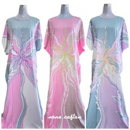 Kaftan EXCLUSIVE Cotton Viscose Premium White Bunga Tabur Butterfly Kelawar Baju Tidur
