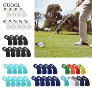 GUOOL 9x Golf Iron Headcover Set, Protector Golf Club Head Cover 4,5,6,7,8,9,PW,SW,AW PU with Big Nu