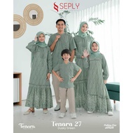 SARIMBIT 2025 SEPLY TENARA 27 DUSKY GREEN KOKO FATHER SON MOTHER CHILD GAMIS XS - XXL 3XL 4XL 5XL 6X