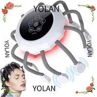 YOLANDAGOODS Eight Claw Massager, Octopus Claw USB Charging Electric Head Massager, Stress Relief El