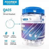 HEADSET FOOMEE QA05 ( 1 TOPLES ISI 30 PCS ) HANDSFREE SUPER BASS ORIGINAL FOOMEE