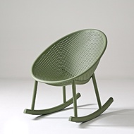 Creative Rocking Chair Back แต่งหน้าพลาสติก Nordic Dining Modern Minimalist Chaise Lounge Apartment Furniture WXHYH