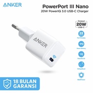 belanjakuyy. Anker Powerport III Nano - Wall Charger 20W PD - A2633 - Garansi Resmi - White