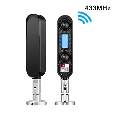 433MHz Wireless Anti-rain 2 Beams Active Infrared Detector Sensor Alarm Barrier Battery Powered 60m 
