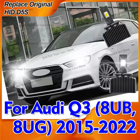 2x HID To LED D5S Headlights 3570 CSP 6000K Headlamp Bulb 30000LM For Audi Q3 (8UB, 8UG) 2015 2016 2