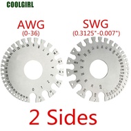COOLGIRL Wire Gauge Stainless Steel Thickness Measuring Gauge Soldering Inspection Tool AWG SWG 0-36