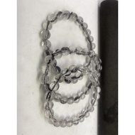 D1411 Natural Crystal/Black Tourmaline Hand Beads Clear Material Size Approximately Diameter 8.7mm W