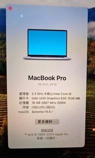 16吋 2019 MacBook Pro (16+1TB) i9