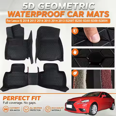 5D Custom LHD Car Floor Mats For Lexus IS 2018-2013 IS200T IS250 IS350 IS300 IS300H Anti-Wrinkle Aut