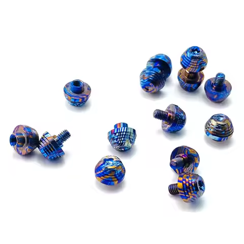 1/2/5Set Titanium Damascus Material Roasted Blue Fold Knife Thumb Stud Push Screws Button for Demko 