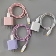 Fashion Simple Glossy Macaron Color Charger Silicone Protective Case Data Cable Cover Spring rope pr
