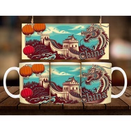* 1 PC MUG WITH BOX * VINTAGE MUG DESIGN 11oz with BOX SOUVINER MUG