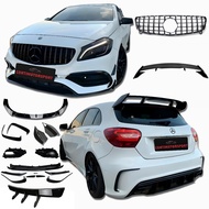 W176 A45 CANARD LIP SPLITTER GT GRILE SPOILER AMG MERCEDES BENZ KELAS BODY KIT ACCESSORIES A CLASS