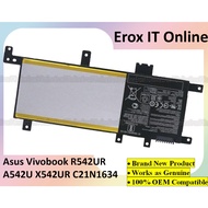 Asus Vivobook R542UR A542U R542UR-GQ378T FL5900L A580UR X542UR FL5900U Series C21N1634 Laptop Batter