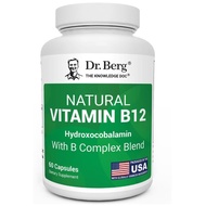 Dr. Berg Natural Vitamin B12 Supplement - 1,000 mcg Hydroxocobalamin with B-Complex Blend 60ct