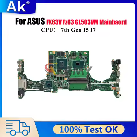 GL503VM Laptop Motherboard For ASUS ROG Strix FX63V GL503VM GL503V Fz63v Notebook Mainboard W/ I5 I7