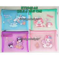 (1 Piece) Document Bag Sanrio KT2545-A5 Handle / Zip Bag Sanrio A5 / Document Bag GXIMP KT2545-A5