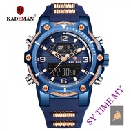 KADEMAN K9055G New Men's Alarm Clock Calendar Multifunctional Sports Waterproof Tape Watch Men's Wrist Watch