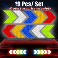 10Pcs Car Reflective Sticker Arrow Sign Tape Warning Safety Stickers Car Bumper Trunk Safety Decoration Auto Accessories