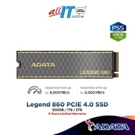 Adata SSD LEGEND 860 PCIE Gen4x4 M.2 2280 SSD (500GB / 1TB / 2TB) Solid State Drive with Heatsink