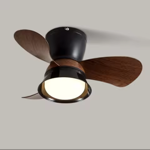 Ceiling Fans With LED Lamp High Wind 3 Speed Silent Fans Light Modern Retro Design for Bedroom Livin
