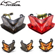 Motorcycle LED Tail Light Taillight Stop Light Rear Lamp w/ Turn Signals Smoke/Red Lens For Kawasaki