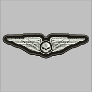HP-R37 REFLECTIVE SKULL WING BIKER LOGO PATCH-HARLEY EMBROIDERY ACCESSORIES BET/ EMBLEM
