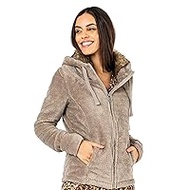 Sublevel Women's Fleece Jacket with Faux Fur &amp; Teddy Fleece