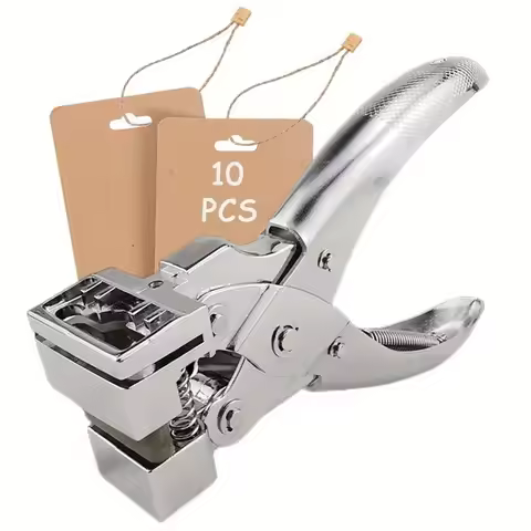 T Slot Shape Hole Punch Heavy Duty Tag Punches for Paper Crafts Handheld Earring Hole Punch Badge Ho