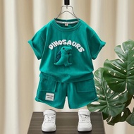 Shop Boy Suit 2024 Western Style Dinosaur Boy Children Clothing Clothes Children Handsome Boy Baby C