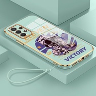 HP Phone Case For Samsung Galaxy A32 4G A32 5G Case Astronaut Pattern Phone Case Zippered Strap Sili