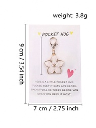 3pcs/Set Lovely Flower Keychain, Multi-Color Cherry Blossom Keyring, Hugging Card, Cute Cartoon Colo