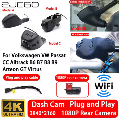 for Volkswagen VW Passat CC Alltrack B6 B7 B8 B9 Arteon GT Virtus 4K 2160P Front Rear Camera Dash Ca