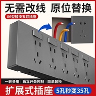 International Electrician Type 86 Extended Socket Panel Extended Multi-Function Converter Concealed 