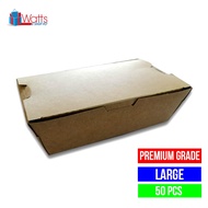 Lunch Box Take Away Paper Food Container Disposable Packaging Large Tapau Kotak Bekas Makanan Kertas Pakai Buang Kraft